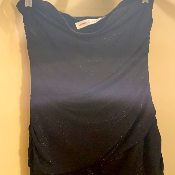 Black sparkly Veronica M strapless maxi dress - Picture 3 of 5